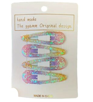 Set van 4 klik klak speldjes glitter