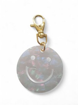 Tas/sleutelhanger happy - Wit