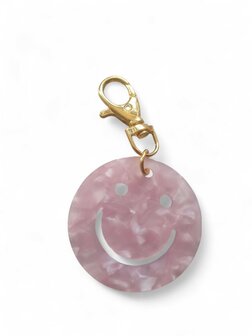 Tas/sleutelhanger happy - Roze
