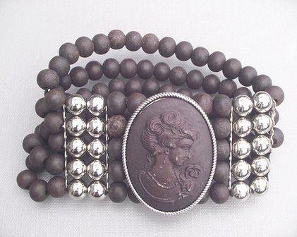 Armband met cameo - bruin