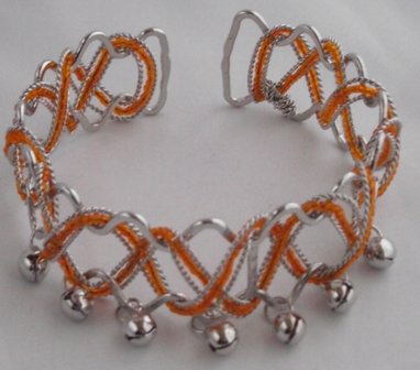 Upper-arm armband zilver/oranje