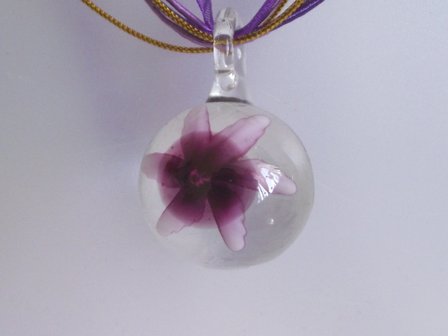 Ketting met glashanger (paars)