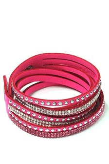 Wikkelarmband strass - roze