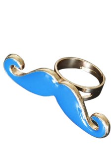 Ring met snor blauw
