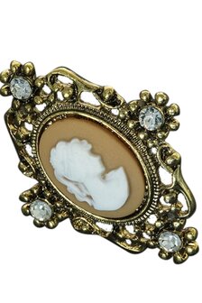 Ring met cameo beige