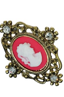 Ring met cameo roze