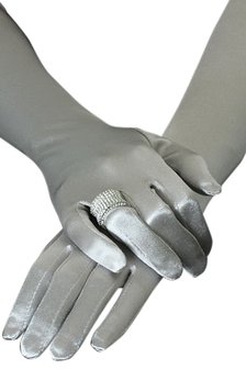 Bruids/gala handschoenen zilvergrijs