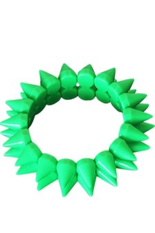 Elastische spike armband - Groen