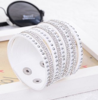 Strass armband - wit 