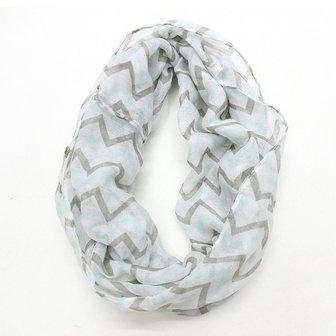 Col shawl chevron grijs/mint/wit