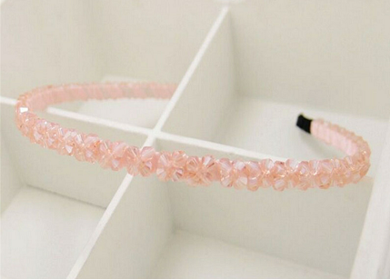 Haarband kristal kralen roze