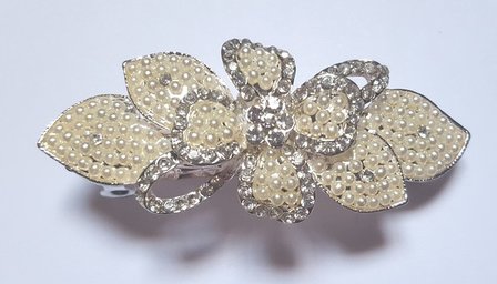 Haarspeld halve parels en strass