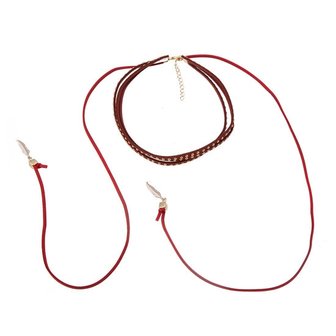 Choker 3 laags - rood