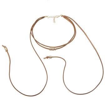 Choker 2 lagen Beige/goud 