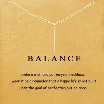 Giftcard met ketting &quot;Balance&quot;