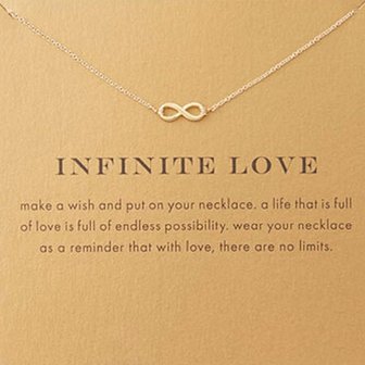 Giftcard met ketting &quot;Infinite love&quot;