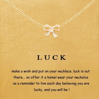 Giftcard met ketting &quot;Luck&quot;
