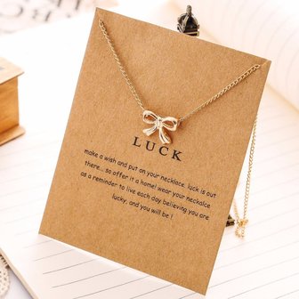 Giftcard met ketting &quot;Luck&quot;