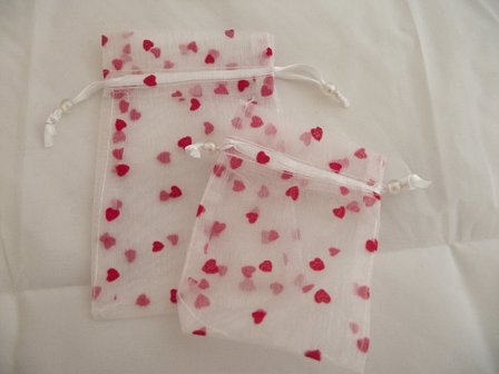 Organza zakjes &quot;hearts&quot;  