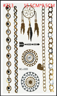 Flash tattoos armbanden/dromenvanger goud/zilver