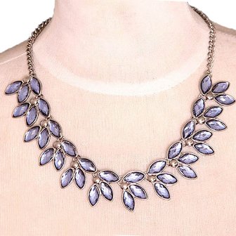 Ketting blauwe strass