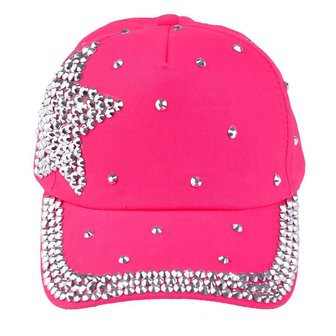 Cap / pet hard roze / zilveren studs