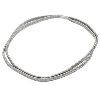 Dubbele elastische haarband - Zilver