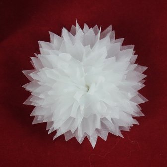 Haarspeldje organza punt bloem  - Wit