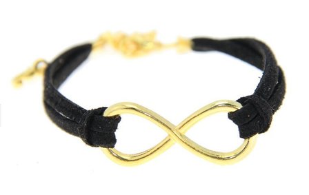 Armband infinity - zwart