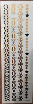 Flash tattoos armbanden &quot;star&quot; goud/zilver/zwart