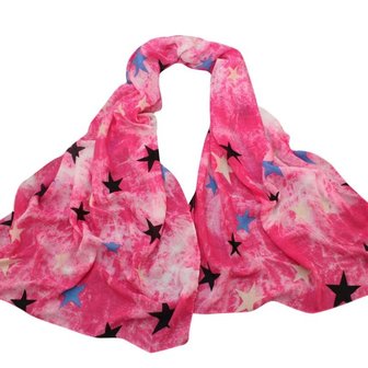 Sjaal ster - roze