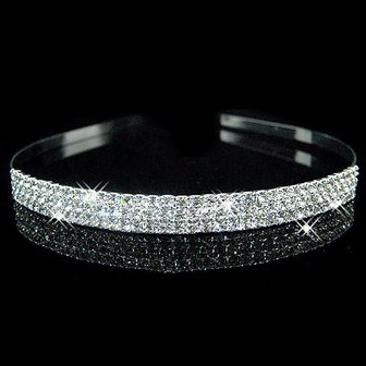 Haarband met 3 rijen strass