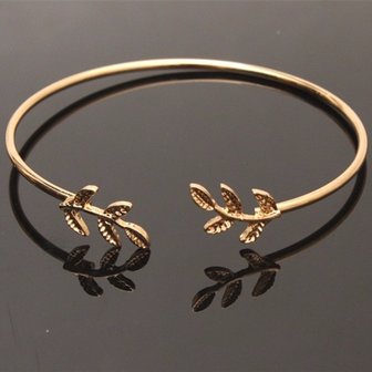 Bangle armband leafs - Goud