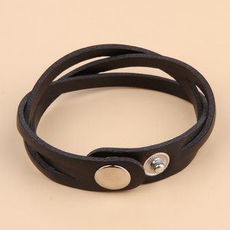 Gevlochten armband - zwart