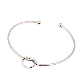 Metalen armband met knoop Zilver