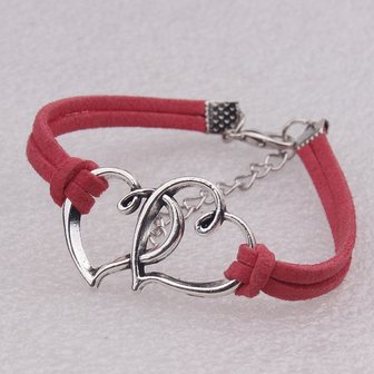 Armband heart - oranjerood