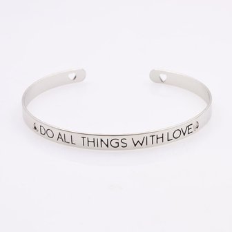 Bangle met tekst zilver &quot;Do all things....&quot;