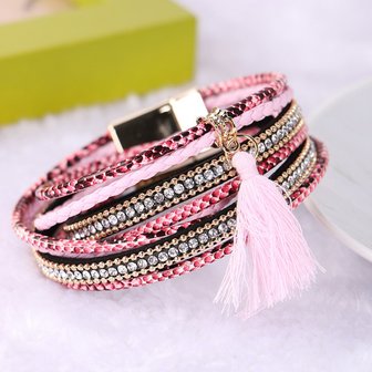 Wikkel armband - Roze