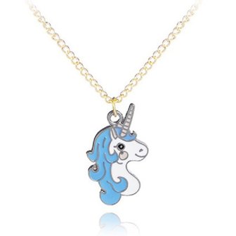 Kinder ketting eenhoorn/unicorn -  Blauw