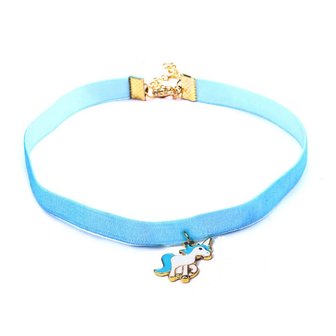 Kinder choker eenhoorn/unicorn - Blauw