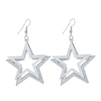 Oorbellen stars - zilver