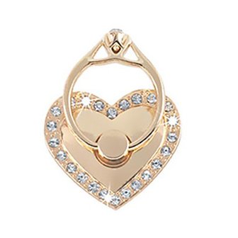 Phone ring heart met strass - wit