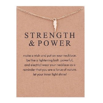 Giftcard met ketting &quot;Strength &amp; Power&quot;