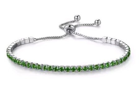 Strass armband Groen/zilver