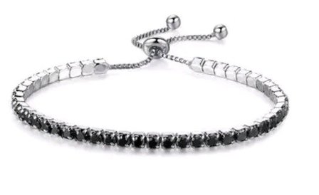 Strass armband Zwart/zilver