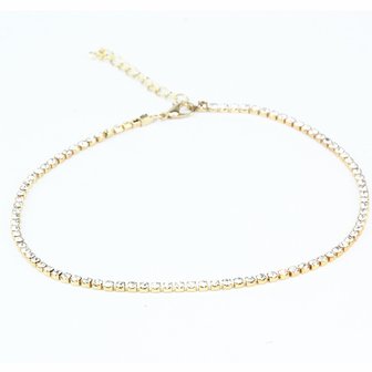 Strass choker - goud