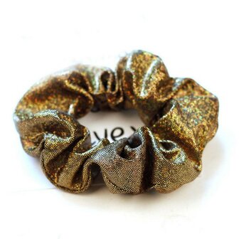 Scrunchie metallic glitter goud