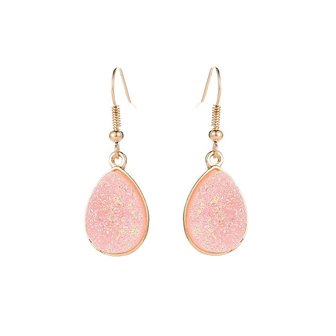 Oorbellen goud/roze