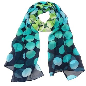 Dunne sjaal &quot;dots&quot; blauw/Groen