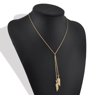 Ketting met blaadjes -Goud